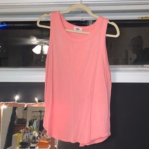 Pink open back tank